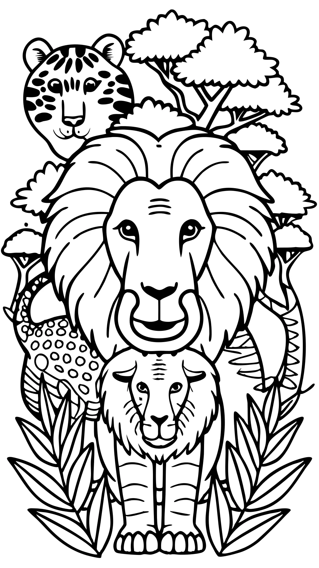 coloriage d’animaux safari